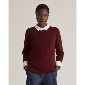 Quince Cashmere Crewneck Sweater Small Rich Burgundy NWT